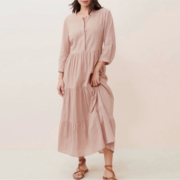 Jenni Kayne Dress James Midi Tiered in Dusk Pink Sz. XXL - Picture 4 of 7